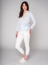Iona Side Tie Wrap Shirt - Sky Blue | Quba & Co