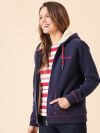 borg, borg lined, cosy hoodie, lined hoodie, womens hoodie, ladies hoodie, hoodie, navy hoodie, ladies navy hoodie, fleece lined hoodie, 