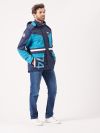 navy, teal, white, technical, fleece lined, hooded, sailing, jacket, coat, multi pockets, detachable hood, contrasting, features, x-series, sporty