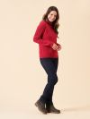 ladies jumper, womens jumper, womens knitted jumper, knitwear, ladies knitwear, red jumper, roll neck jumper, ladies roll neck jumper