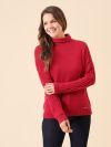 ladies jumper, womens jumper, womens knitted jumper, knitwear, ladies knitwear, red jumper, roll neck jumper, ladies roll neck jumper