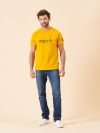 yellow, graphic, t shirt, tee, top, short sleeve, embroidery, mens, basic, bright, autumn