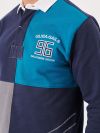 navy, teal, white, x-series, sporty, x-series, grey, colour blocking, blue, contrast, rugby top, polo shirt, long sleeve