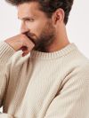 beige, jumper, wool, merino, textured knit, jumper, pull over, ribbed, gift, christmas, mens