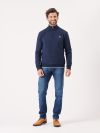 navy, quarter zip, soft, jumper, pull over, knitted, sweatshirt, ribbed, contrast, autumn, winter