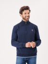 navy, quarter zip, soft, jumper, pull over, knitted, sweatshirt, ribbed, contrast, autumn, winter