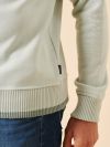 green, pale, sage, quarter zip, jumper, pull over, knitted, sweatshirt, ribbed, contrast, soft, autumn, winter, mens