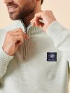 green, pale, sage, quarter zip, jumper, pull over, knitted, sweatshirt, ribbed, contrast, soft, autumn, winter, mens