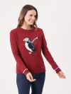 ladies jumper, ladies knitted jumper, puffin, puffin jumper, knitwear, womens jumper, womens knitted jumper