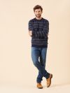 navy, nordic, merino rich, merino wool, merino, wool, patterned, fairisle, stripe, soft, jumper, pull over, gift, christmas, mens, winter