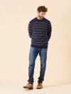 navy, nordic, merino rich, merino wool, merino, wool, patterned, fairisle, stripe, soft, jumper, pull over, gift, christmas, mens, winter