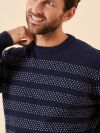 navy, nordic, merino rich, merino wool, merino, wool, patterned, fairisle, stripe, soft, jumper, pull over, gift, christmas, mens, winter