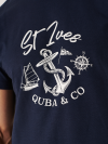 navy t shirt, basic t shirt, location tshirt, t-shirt, navy, graphic, st ives