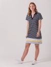 Larch NAVY WHITE STRIPE Polo Jersey Dress | Quba & Co