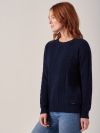 Liliana NAVY Cable Knit Jumper | Quba & Co