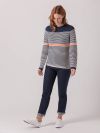 Lobelia NAVY Contrast Stripe Jumper | Quba & Co
