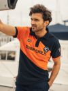 Pavino ORANGE NAVY X-Series Panel Polo Shirt | Quba & Co