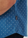 blue, blue shirt, button up, all over print, boat print, 
