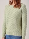 Luciana SEAFOAM GREEN Textured Knit Jumper | Quba & Co