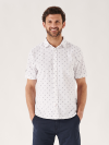 white shirt, shirt, white, summer shirt, button up, all over print, sail boat graphic, boat print, collared