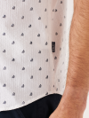 white shirt, shirt, white, summer shirt, button up, all over print, sail boat graphic, boat print, collared