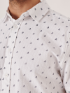 white shirt, shirt, white, summer shirt, button up, all over print, sail boat graphic, boat print, collared