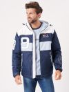 sailing, jacket, coat, lightweight, breathable, navy, white, ice blue. blue, light blue, sport, x-series, sporty, hooded, adjustable, waterproof, windproof, winter, autumn