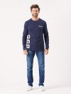 navy, deep blue, x-series, simple, basic, ribbed, long sleeve, t-shirt, top, tee