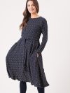 ladies dress, womens dress, new in, winter dress, autumn dress, long sleeve dress, womens long sleeve dress, ladies spot dress, spot dress, long dress, womens spot dress