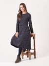 ladies dress, womens dress, new in, winter dress, autumn dress, long sleeve dress, womens long sleeve dress, ladies spot dress, spot dress, long dress, womens spot dress