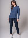 Miranda Tape Yarn Cable Jumper - Mykonos | Quba & Co