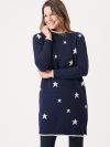 ladies knitted dress, ladies dress, navy dress, knitwear, womens dress, womens knitted dress, star, 