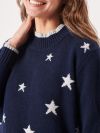 ladies knitted dress, ladies dress, navy dress, knitwear, womens dress, womens knitted dress, star, 