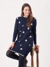 ladies knitted dress, ladies dress, navy dress, knitwear, womens dress, womens knitted dress, star, 