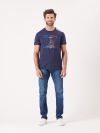 navy, graphic, sailboat, boat, embroidery, blue, red, x-series, sporty, t-shirt, top, tee