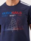 navy, graphic, sailboat, boat, embroidery, blue, red, x-series, sporty, t-shirt, top, tee