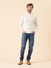 cream, white, jumper, pull over, cable knit, knitted, ribbed, winter, autumn, mens, gift, christmas, wool, lambswool
