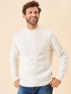 cream, white, jumper, pull over, cable knit, knitted, ribbed, winter, autumn, mens, gift, christmas, wool, lambswool