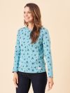 ladies t-shirt, ladies tee, womens t-shirt, long sleeve t-shirt, ladies top, womens top, blue top, puffin