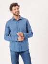 blue, mid blue, slate blue, button up, shirt, brushed cotton, twill, pocket, smart, casual, mens, autumn, winter, christmas