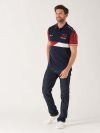mens, polo, top, t shirt, polo shirt, gift for him, navy, deep red, colour block, x series, panelled 