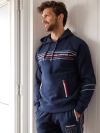navy, hoody, sweatshirt, pullover, x-series, contrast detailing, hooded,red, white, zipped, zigzag stitching, province, province joggers