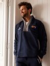 navy, quarter zip, x-series, embroidered, grey, zigzag stitching, sweatshirt, jumper, pull over, fleece