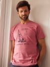 pink, rosewood, blush, navy stitching, casual, tee, t shirt, top, summer, mens, holiday