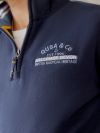 navy, sweatshirt, zip, quarter zip, lifestyle, jumper, pull over, embroidered, blue 