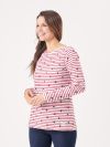 ladies t-shirt, womens t-shirt, womens stripe t-shirt, ladies stripe t-shirt, red t-shirt, t-shirt, top, womens top,