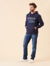 navy, graphic, hoody, hoodie, jumper, sweatshirt, hooded, embroidered, branded, front pocket