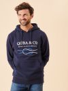 navy, graphic, hoody, hoodie, jumper, sweatshirt, hooded, embroidered, branded, front pocket