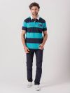 Romeo X-Series NAVY AQUA BLUE Short Sleeve Rugby Shirt | Quba & Co