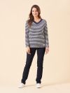 ladies long sleeve top, v-neck top, v-neck t-shirt, stripe long sleeve t-shirt, navy stripe top, womens t-shirt, ladies t-shirt, womens stripe top